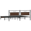 sengeramme uden madras 193x203 cm metal brun egetræsfarve