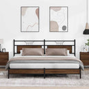 sengeramme uden madras 193x203 cm metal brun egetræsfarve