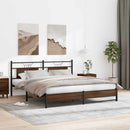 sengeramme uden madras 183x213 cm metal brun egetræsfarve