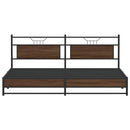 sengeramme uden madras 193x203 cm metal brun egetræsfarve