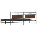 sengeramme uden madras 193x203 cm metal brun egetræsfarve