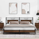 sengeramme uden madras 193x203 cm metal brun egetræsfarve