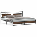 sengeramme uden madras 200x200 cm metal brun egetræsfarve
