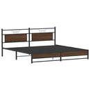 sengeramme uden madras 200x200 cm metal brun egetræsfarve