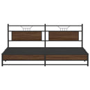 sengeramme uden madras 200x200 cm metal brun egetræsfarve