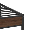 sengeramme uden madras 200x200 cm metal brun egetræsfarve