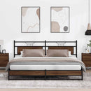 sengeramme uden madras 200x200 cm metal brun egetræsfarve