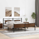 sengeramme uden madras 180x200 cm metal brun egetræsfarve