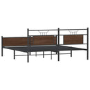 sengeramme uden madras 180x200 cm metal brun egetræsfarve