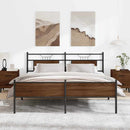 sengeramme uden madras 180x200 cm metal brun egetræsfarve