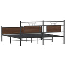 sengeramme uden madras 183x213 cm metal brun egetræsfarve