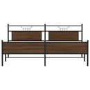 sengeramme uden madras 193x203 cm metal brun egetræsfarve