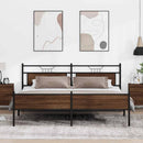 sengeramme uden madras 193x203 cm metal brun egetræsfarve