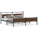 sengeramme uden madras 200x200 cm metal brun egetræsfarve