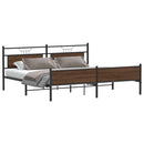 sengeramme uden madras 200x200 cm metal brun egetræsfarve
