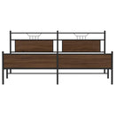 sengeramme uden madras 200x200 cm metal brun egetræsfarve