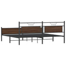 sengeramme uden madras 200x200 cm metal brun egetræsfarve