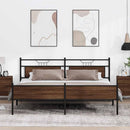 sengeramme uden madras 200x200 cm metal brun egetræsfarve