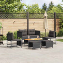Havesofa Sæt 6 stk. Sort polyrattan