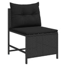 Havesofa Sæt 6 stk. Sort polyrattan