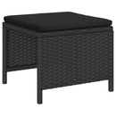 Havesofa Sæt 6 stk. Sort polyrattan
