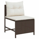 Havesofa Sæt med pude 6 pcs Brun og Creme polyrattan