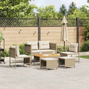 Havesofa Sæt 6 stk. Beige og creme polyrattan