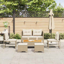 Havesofa Sæt 6 stk. Beige og creme polyrattan