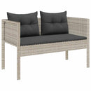 Havesofa Sæt med pude 6 pcs Lysegrå og mørkegrå polyrattan