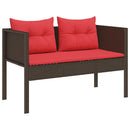 Havesofa Sæt 6 stk. Brun og Rød polyrattan