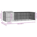 Fuglebur Antracit 845 x 304 x 247 cm Galvaniseret stål