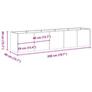 plantekasse sort 200x40x40 cm koldvalset stål - Xlshop.dk
