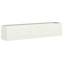 plantekasse hvid 200x40x40 cm koldvalset stål