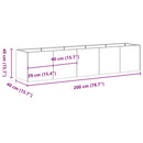plantekasse rustfarvet 200x40x40 cm forvitringsstål