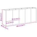 plantekasse sort 200x40x80 cm koldvalset stål
