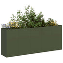 plantekasse olivengrøn 200x40x80 cm koldvalset stål