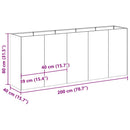 plantekasse 200x40x80 cm rustfrit stål - Xlshop.dk