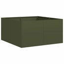 plantekasse 80x80x40 cm koldvalset stål olivengrøn - Xlshop.dk