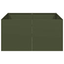 plantekasse 80x80x40 cm koldvalset stål olivengrøn - Xlshop.dk