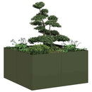 plantekasse 80x80x40 cm koldvalset stål olivengrøn - Xlshop.dk