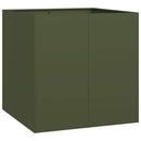 plantekasse 80x80x80 cm stål olivengrøn - Xlshop.dk