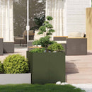 plantekasse 80x80x80 cm stål olivengrøn - Xlshop.dk