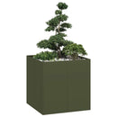 plantekasse 80x80x80 cm stål olivengrøn - Xlshop.dk