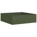 plantekasse 100x100x30 cm stål olivengrøn - Xlshop.dk