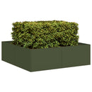 plantekasse 100x100x30 cm stål olivengrøn - Xlshop.dk