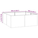 plantekasse 100x100x40 cm stål antracitgrå - Xlshop.dk