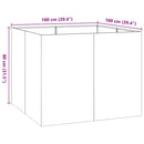 plantekasse 100x100x80 cm stål antracitgrå - Xlshop.dk