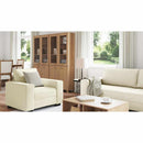 Sofa 3 pcs Beige 221 x 80 x 82 cm Linned-blandet stof