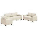 Sofa 3 pcs Beige 221 x 80 x 82 cm Linned-blandet stof