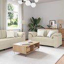 Sofa 3 pcs Beige 219 x 80 x 82 cm Linned-blandet stof